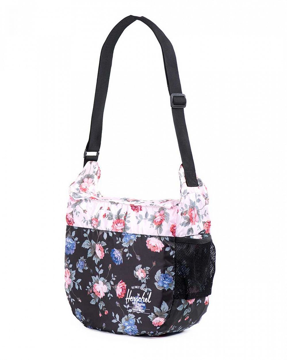 Сумка складная Herschel Packable Messenger Black Floral Pink Floral цена в Москве Сумка складная Herschel Packable Messenger Black Floral Pink Floral цена в Москве