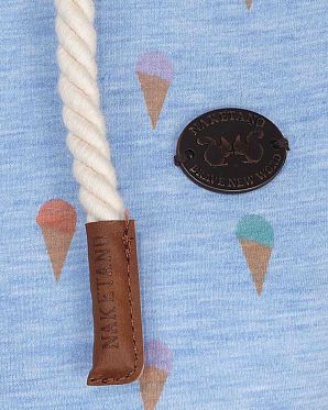 Лонгслив женский с капюшоном Naketano Saksofon Saksofon Blue