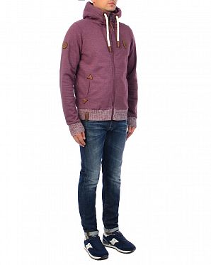 Толстовка мужская на молнии с капюшоном Naketano Muzzy Spitzbubi Bordeaux