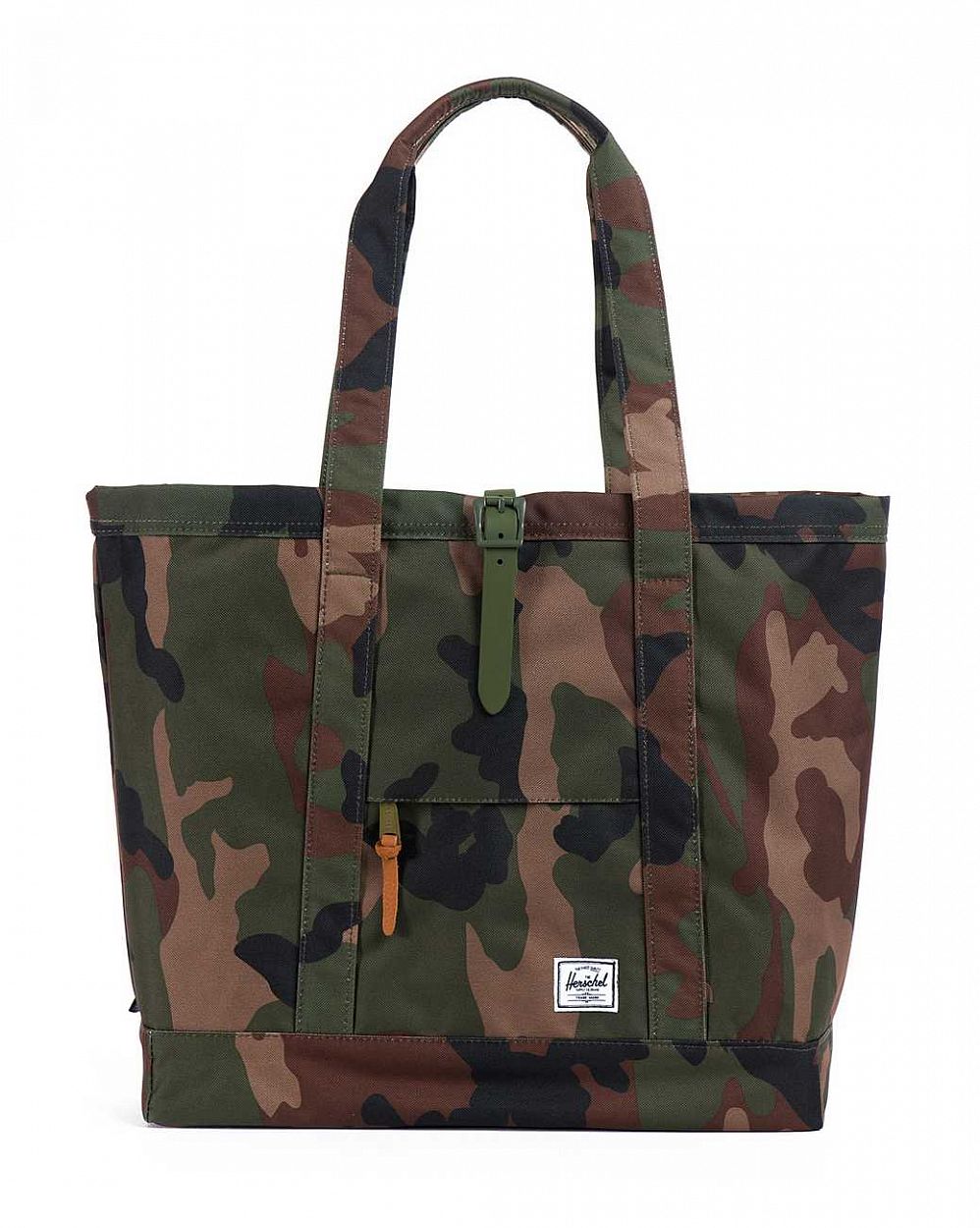 Сумка шоппер большой через плечо Herschel Market XL Woodland Camo Army Rubber отзывы