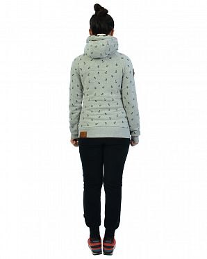 Толстовка женская на молнии с капюшоном Naketano Scheideanstalt Mothership Grey Melange