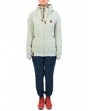 Толстовка женская с капюшоном Naketano Blonder Engel Wiederkauer Stone Grey Gun Melange