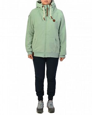 Толстовка женская на молнии с капюшоном Naketano Brazzo Milky Green Melange Толстовка женская на молнии с капюшоном Naketano Brazzo Milky Green Melange