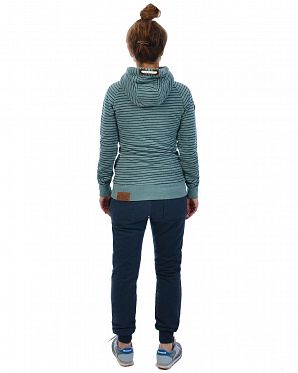 Толстовка женская с капюшоном на молнии Naketano Nasenhaarwickler Stormy Sea Melange