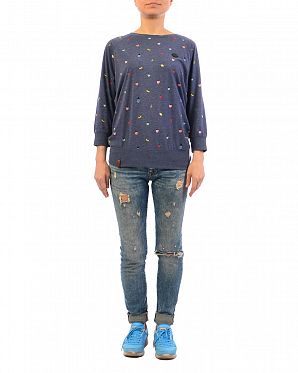 Футболка лонгслив 3/4 женский Bibchen Titten Streicheln Bluegrey Футболка лонгслив 3/4 женский Bibchen Titten Streicheln Bluegrey