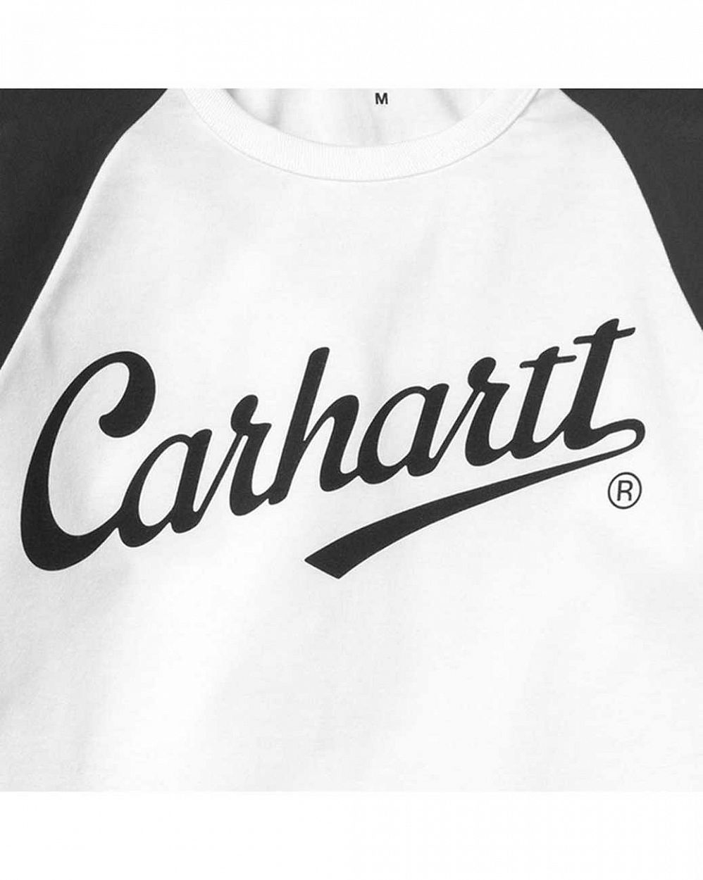 Футболка с длинным рукавом Carhartt WIP LS League T-Shirt White Black цена в Москве Футболка с длинным рукавом Carhartt WIP LS League T-Shirt White Black цена в Москве