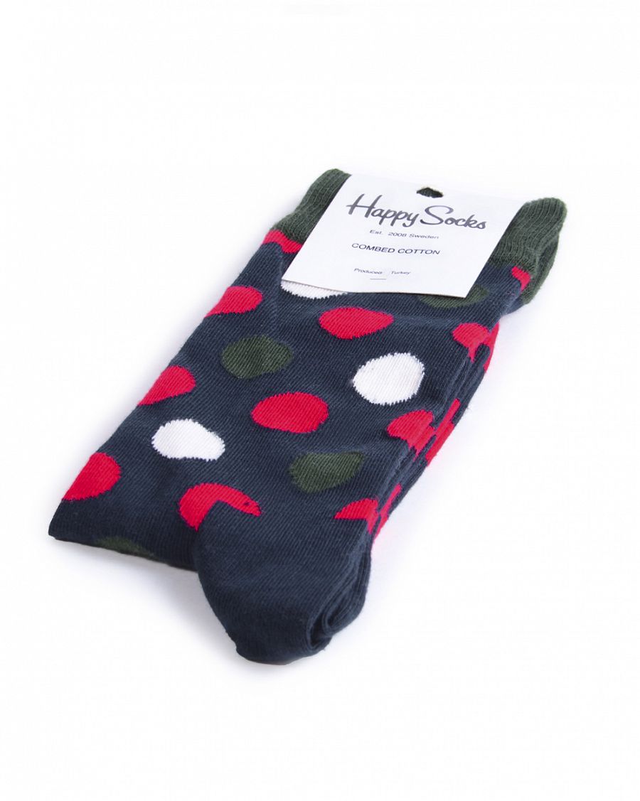 Носки мужские Happy Socks Combed Cotton Ball Navy Green отзывы