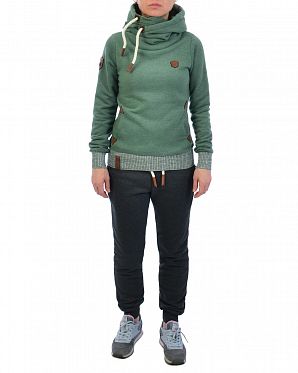Толстовка женская с капюшоном Германия Naketano The Dark Sides Pine Green Melange