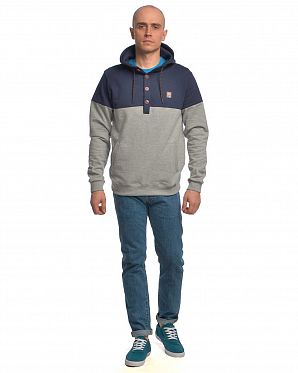 Толстовка мужская с капюшоном Iriedaily Hipster Block Navy