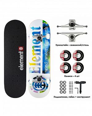 Скейтборд в Сборе Element 3 размер 8.25 (9 белый голубой 8.25)