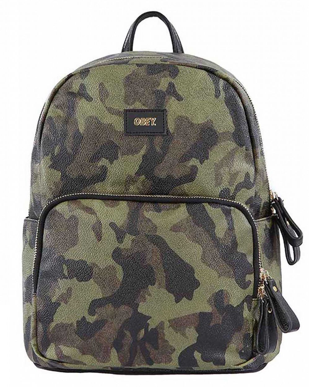 Рюкзак маленькй кожаный водонепроницаемый Obey Camo Green отзывы