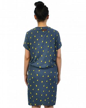 Платье женское коротким рукавом и карманами Naketano Alredy broken Bluegray Melange Платье женское коротким рукавом и карманами Naketano Alredy broken Bluegray Melange