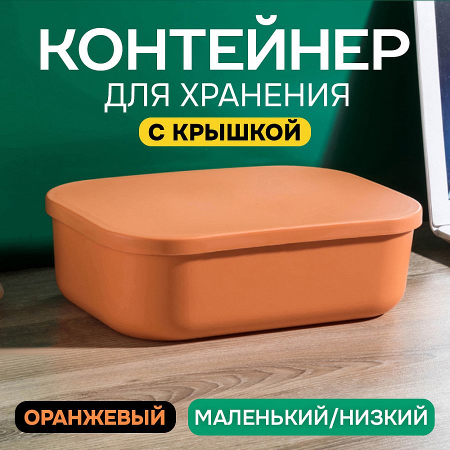 Контейнер АЛИ ЧАЙНА с крышкой SH179, 14 L, Малый Низкий Оранжевый отзывы