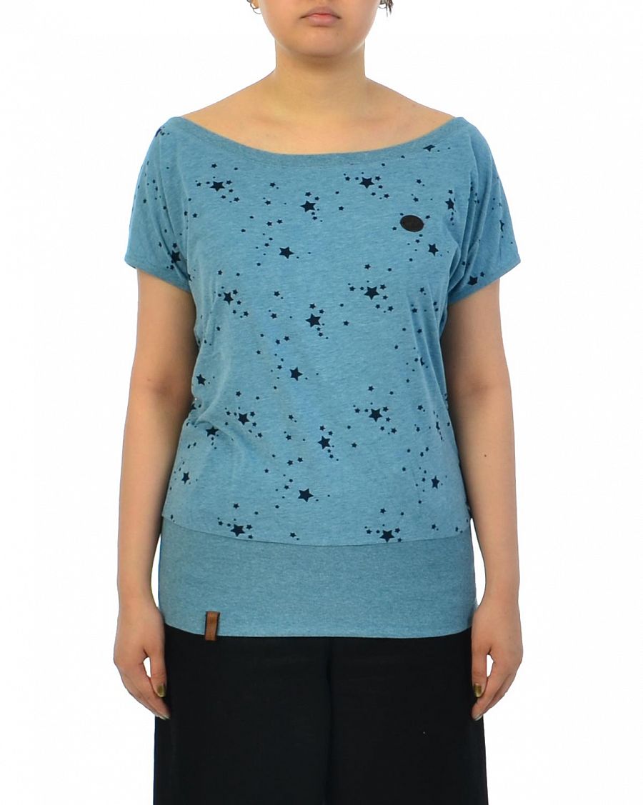 Футболка женская летняя на широкой резинке Naketano I am Star Oglum II Light Blue Melange отзывы Футболка женская летняя на широкой резинке Naketano I am Star Oglum II Light Blue Melange отзывы