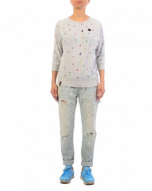 Футболка лонгслив 3/4 женский Bibchen Titten Streicheln Grey Футболка лонгслив 3/4 женский Bibchen Titten Streicheln Grey