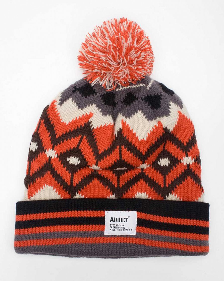 Шапка Addict Native Beanie Grey Red отзывы