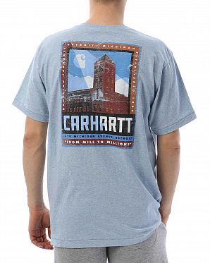Футболка американская мужская свободная Carhartt 445 Blue Футболка американская мужская свободная Carhartt 445 Blue