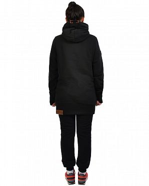 Толстовка длинная женская с капюшоном Naketano Darth Long IX Black Толстовка длинная женская с капюшоном Naketano Darth Long IX Black
