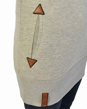 Толстовка женская длинная с капюшоном Naketano Frotzelinchen Grafic Grey