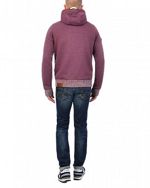 Толстовка мужская на молнии с капюшоном Naketano Muzzy Spitzbubi Bordeaux