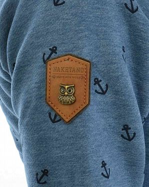 Толстовка женская на молнии с капюшоном Naketano Preiselbeeren Cam III Bue Melange