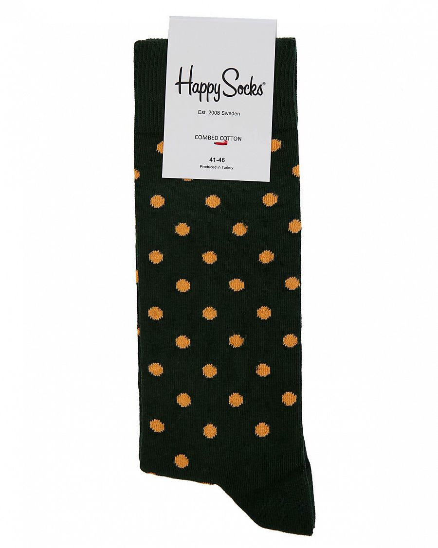 Носки высокие мужские Швеция Happy Socks Big Dot Dark Green отзывы