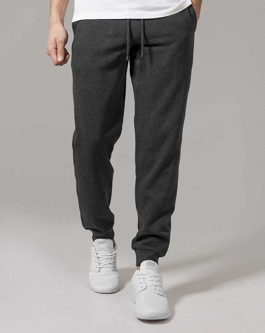 Джоггеры мужские спортивные мягкие из флиса Urban Classics Basic Sweatpants TB1582 Charcoal отзывы