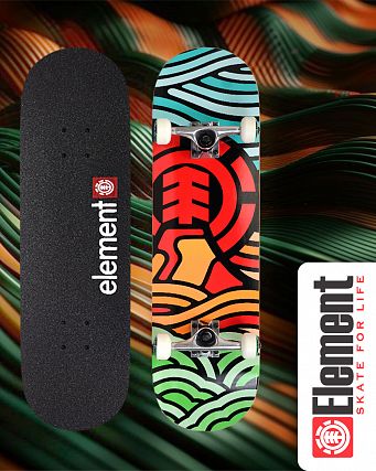 Скейтборд в Сборе Element 2 размер 8.25 (15 красный оранжевый)