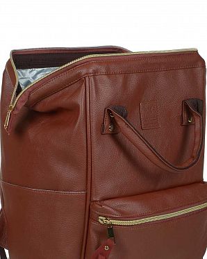 Рюкзак с двумя ручками кожаный малый Anello Burgandy