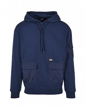Толстовка мужская с капюшоном Urban Classics Commuter Hoody Dark Blue Толстовка мужская с капюшоном Urban Classics Commuter Hoody Dark Blue
