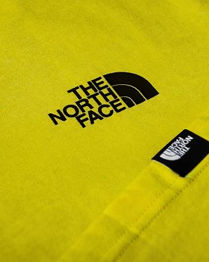 Футболка мужская The North Face Left Label Back Box Print Yellow Black Label Футболка мужская The North Face Left Label Back Box Print Yellow Black Label
