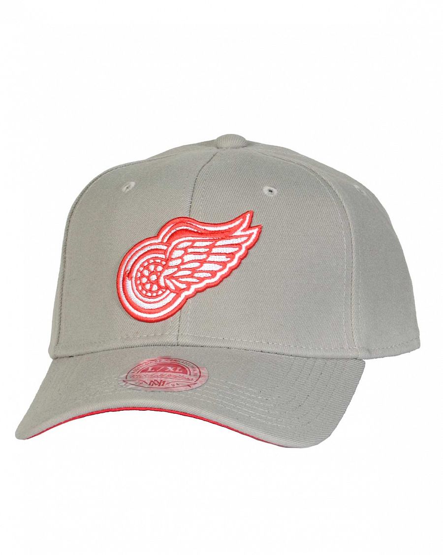 Бейсболка с изогнутым козырьком Mitchell and Ness FAN STRETCH Detroit Red Wings Grey отзывы