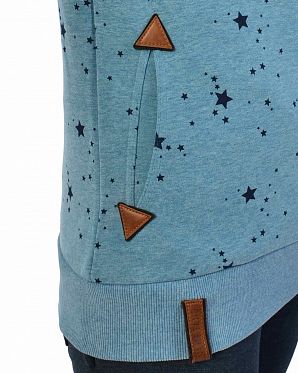 Толстовка женская с капюшоном Naketano Spreiz Mal Mit Light Blue Melange