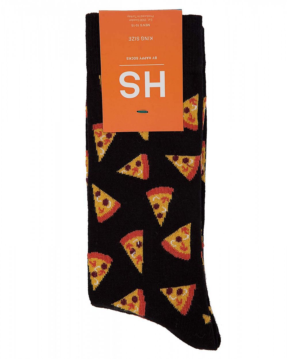 Носки высокие мужские Швеция Happy Socks Pizza Black отзывы