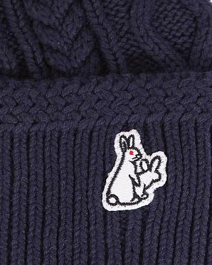 Шапка вязанная с подворотом FR2 Rib Stitch Made in Japan Navy