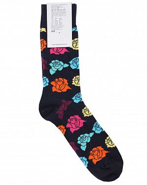 Носки мужские Happy Socks Combed Cotton Flower Navy