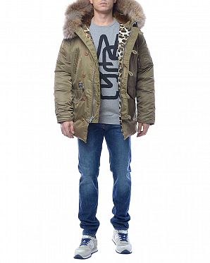 Пуховик водонепроницаемый на гусином пуху Корея NudeBones Brown Пуховик водонепроницаемый на гусином пуху Корея NudeBones Brown