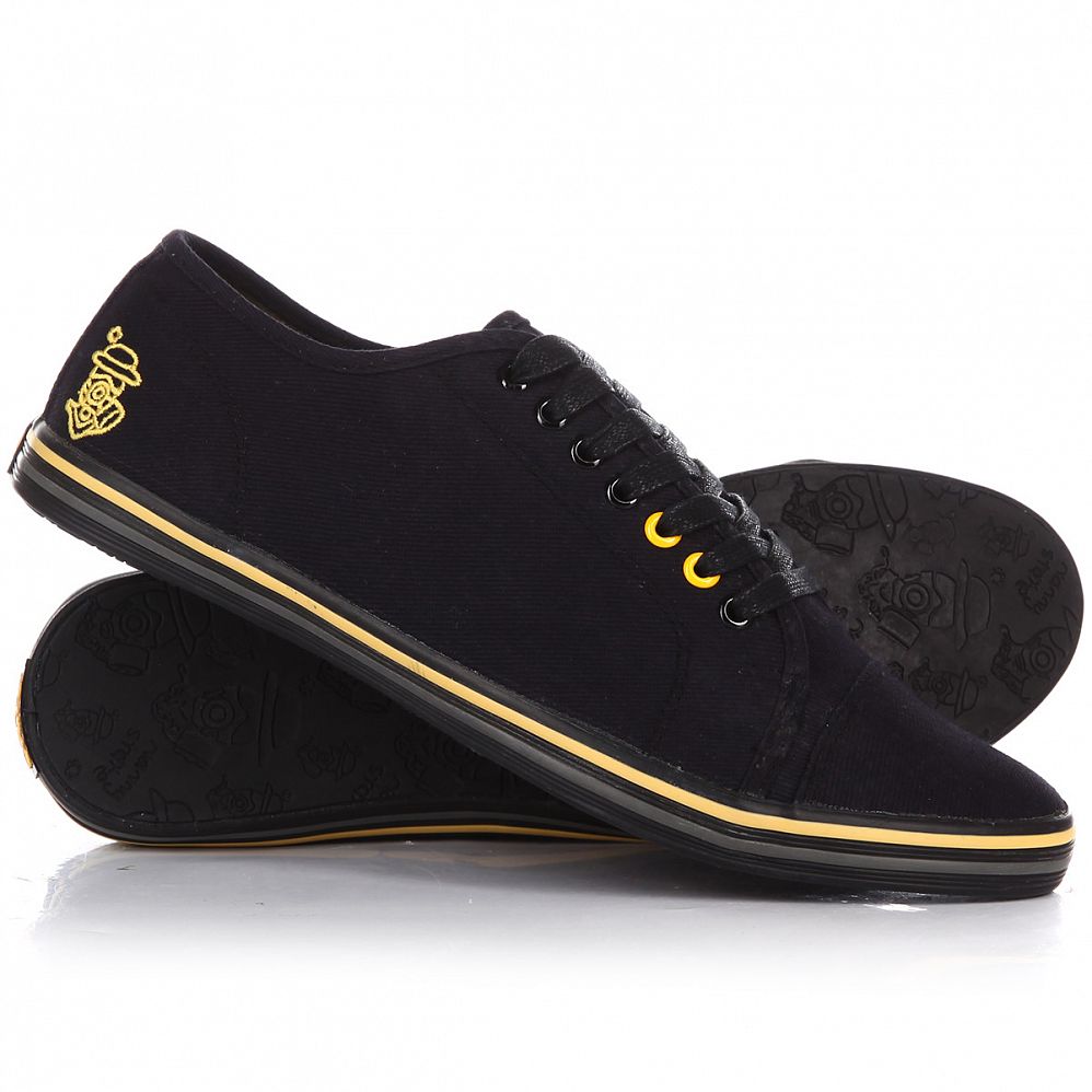 Кеды мужские летние Англия Nanny State Toe Shoe Canvas Black Yellow отзывы
