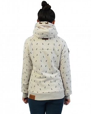 Толстовка женская на молнии с капюшоном Naketano Scheideanstalt Mothership Oma Melange