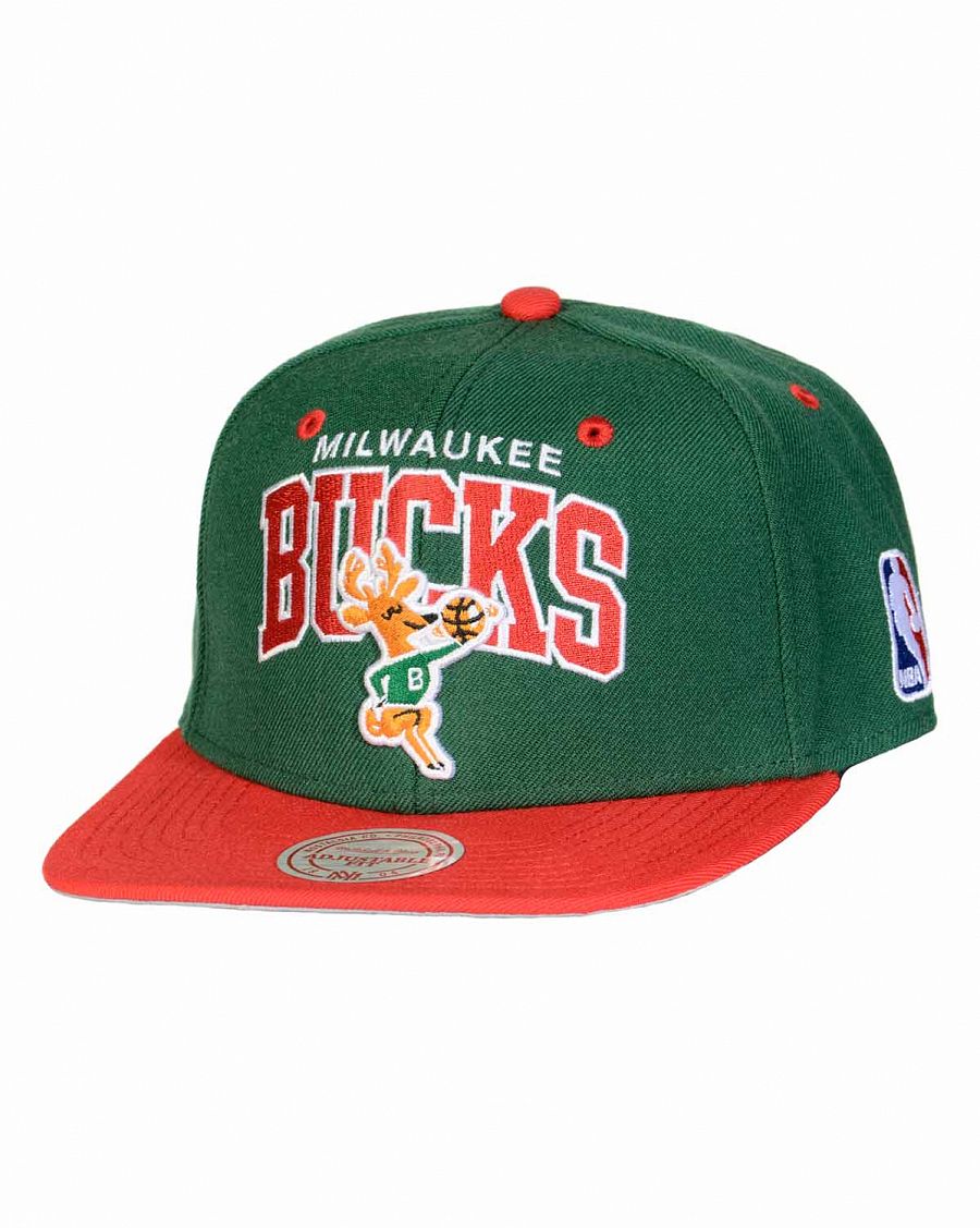 Бейсболка с прямым козырьком Mitchell and Ness 2 TONE TEAM ARCH Milwaukee Bucks Green отзывы