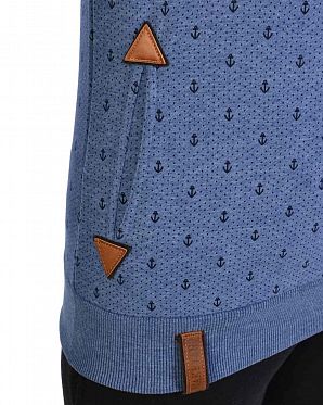 Толстовка женская с капюшоном Naketano Extraordinar Blue Mel Толстовка женская с капюшоном Naketano Extraordinar Blue Mel