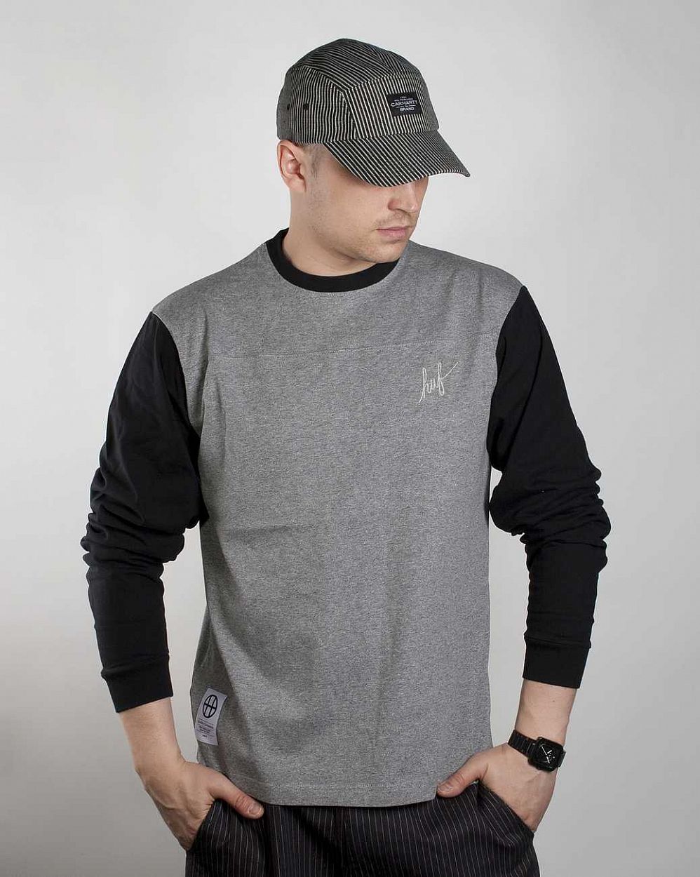 купить Толстовка HUF Crew Hood Grey в Москве купить Толстовка HUF Crew Hood Grey в Москве