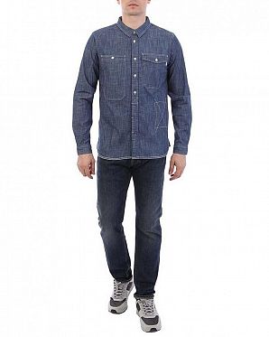 Рубашка мужская с длинным рукавом Publish Brand USA Ross Denim Indigo Рубашка мужская с длинным рукавом Publish Brand USA Ross Denim Indigo