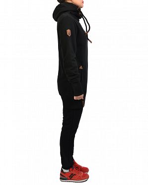 Толстовка длинная женская с капюшоном Naketano Darth Long IX Black Толстовка длинная женская с капюшоном Naketano Darth Long IX Black