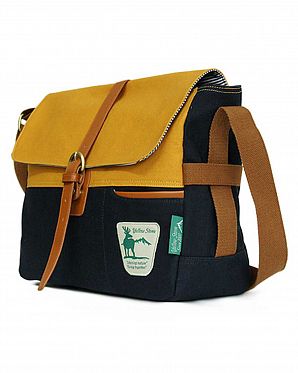 Сумка через плечо для ноутбука 11 YellowStone Messanger Luxe navy yellow Сумка через плечо для ноутбука 11 YellowStone Messanger Luxe navy yellow