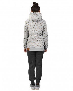 Толстовка женская на молнии с капюшоном Naketano Max Der Butler Grun Mel