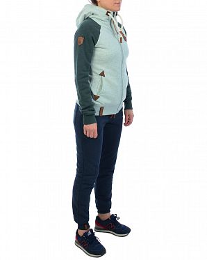 Толстовка женская с капюшоном на молнии Германия Naketano Mach Nasty Mint Jungle