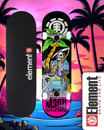 Скейтборд в Сборе Element 4 размер 8.25 (8 черный розовый 8.25)