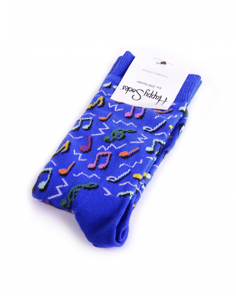 Носки мужские Happy Socks Combed Cotton Music Royal отзывы