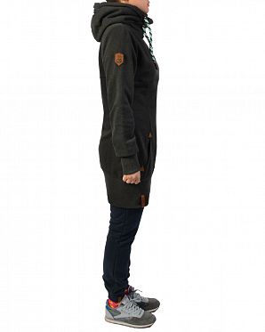 Толстовка женская длинная с капюшоном Naketano Lange Anthracite Melange